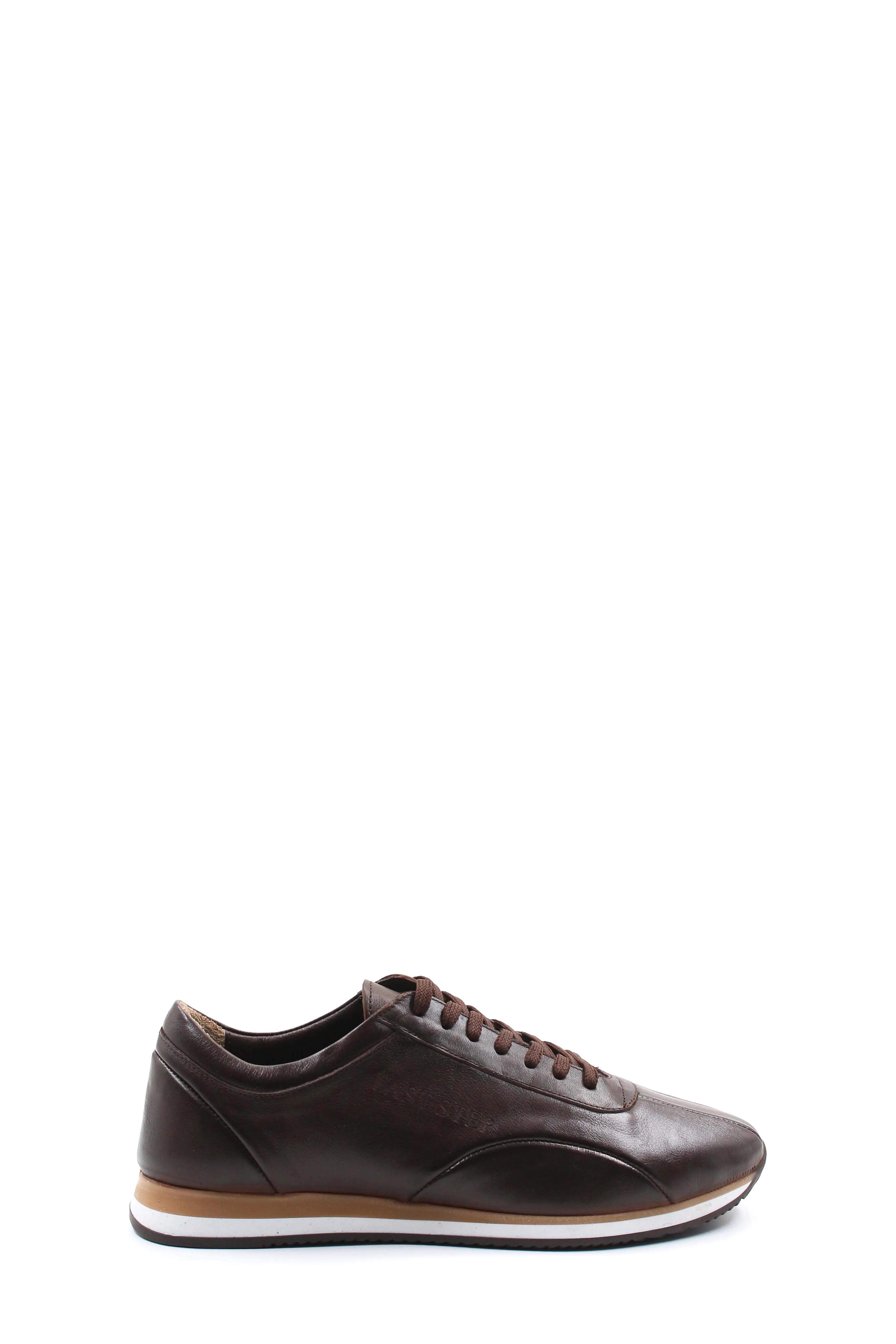 Men's Brown Leather Casual Sneakers-Wessi sold by Wessi