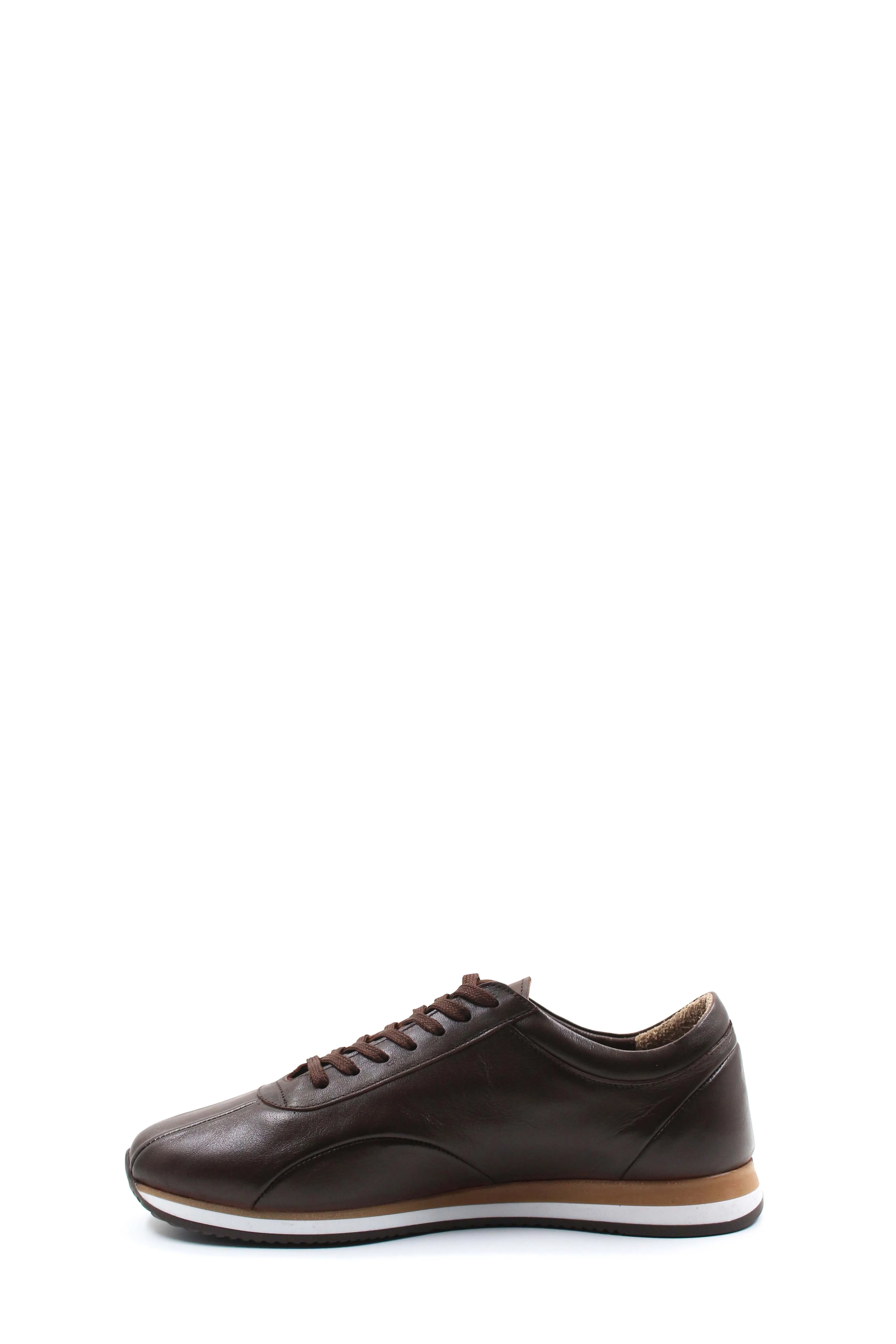 Men's Brown Leather Casual Sneakers-Wessi sold by Wessi product image thumbnail 2