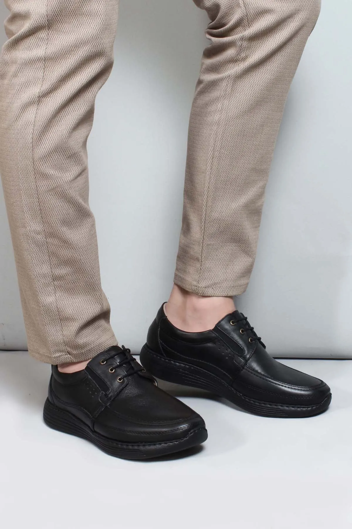Black Casual Derby Shoes-Wessi sold by Wessi