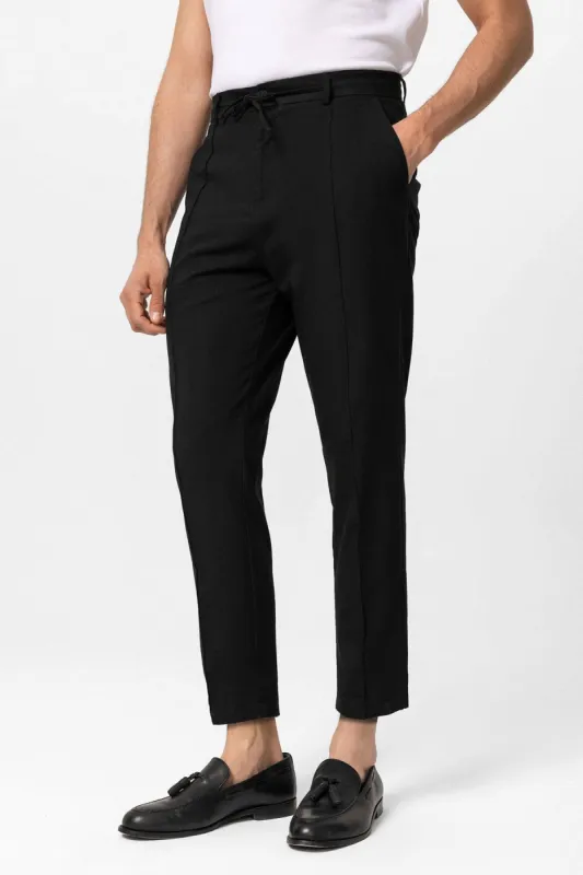 Men's Black Boyfriend Linen Pants - Wessi sold by Wessi