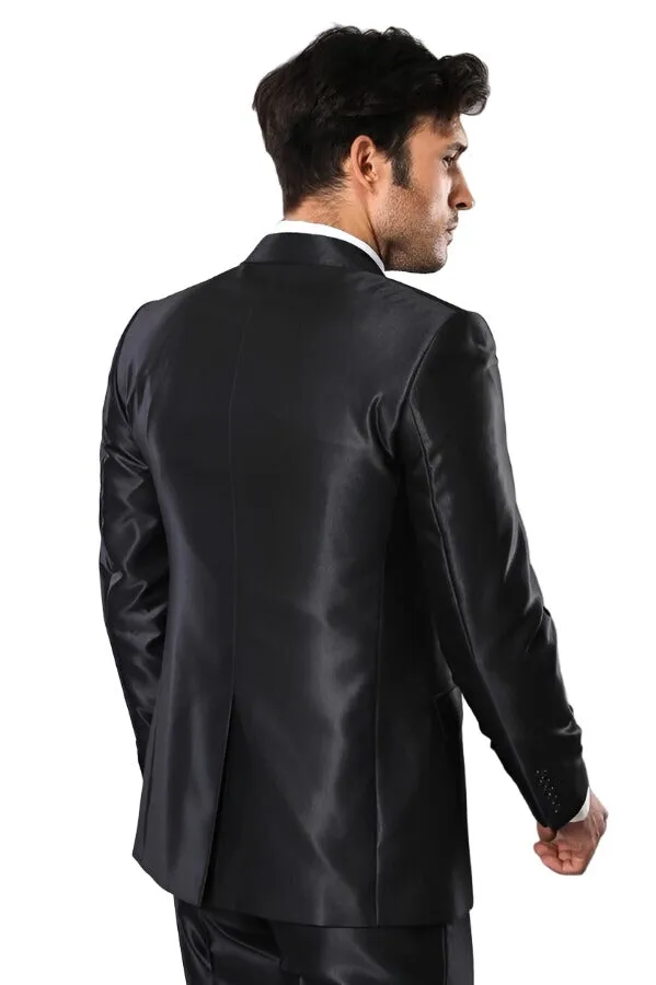 Black Shiny Men's Suit | Wessi - Wessi sold by Wessi product image thumbnail 4