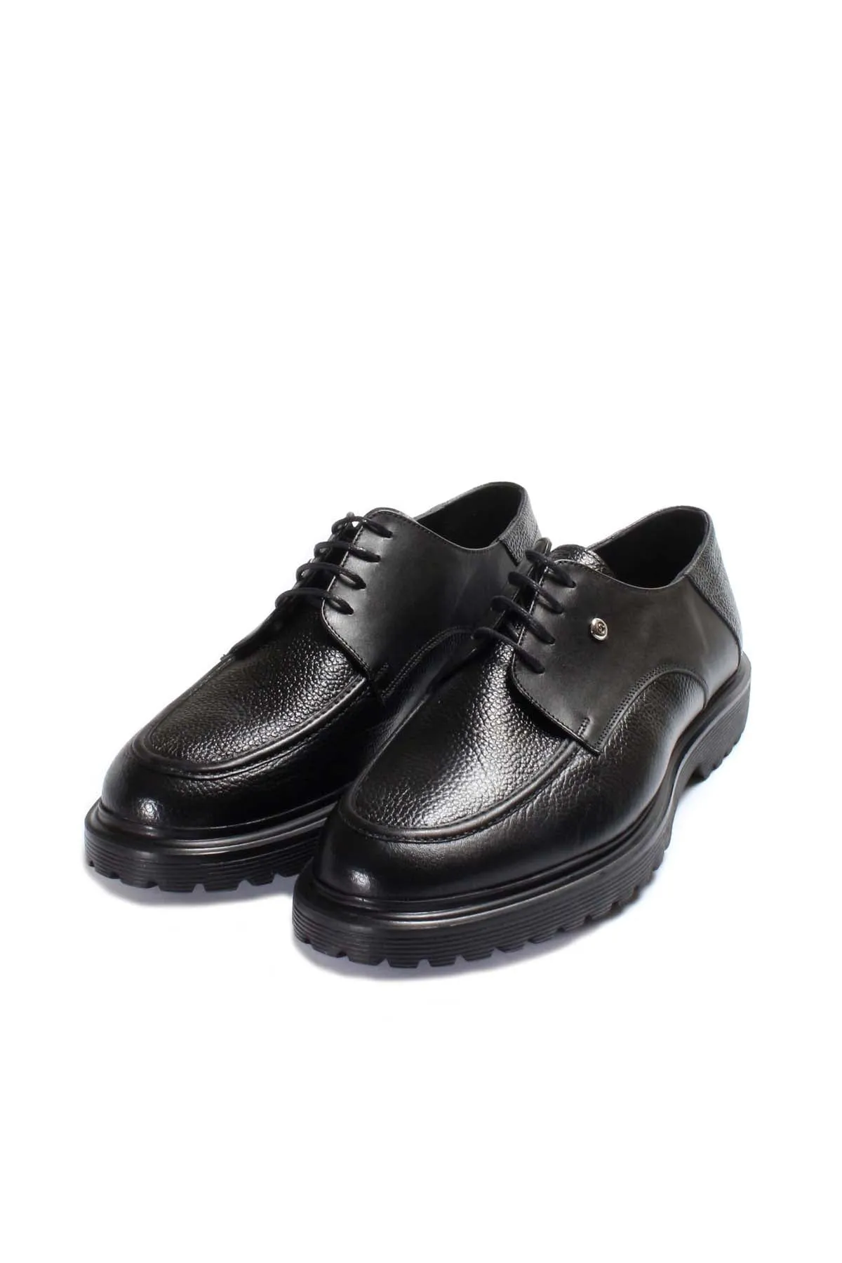 Black Textured Leather Derby Shoes Wessi sold by Wessi product image thumbnail 5