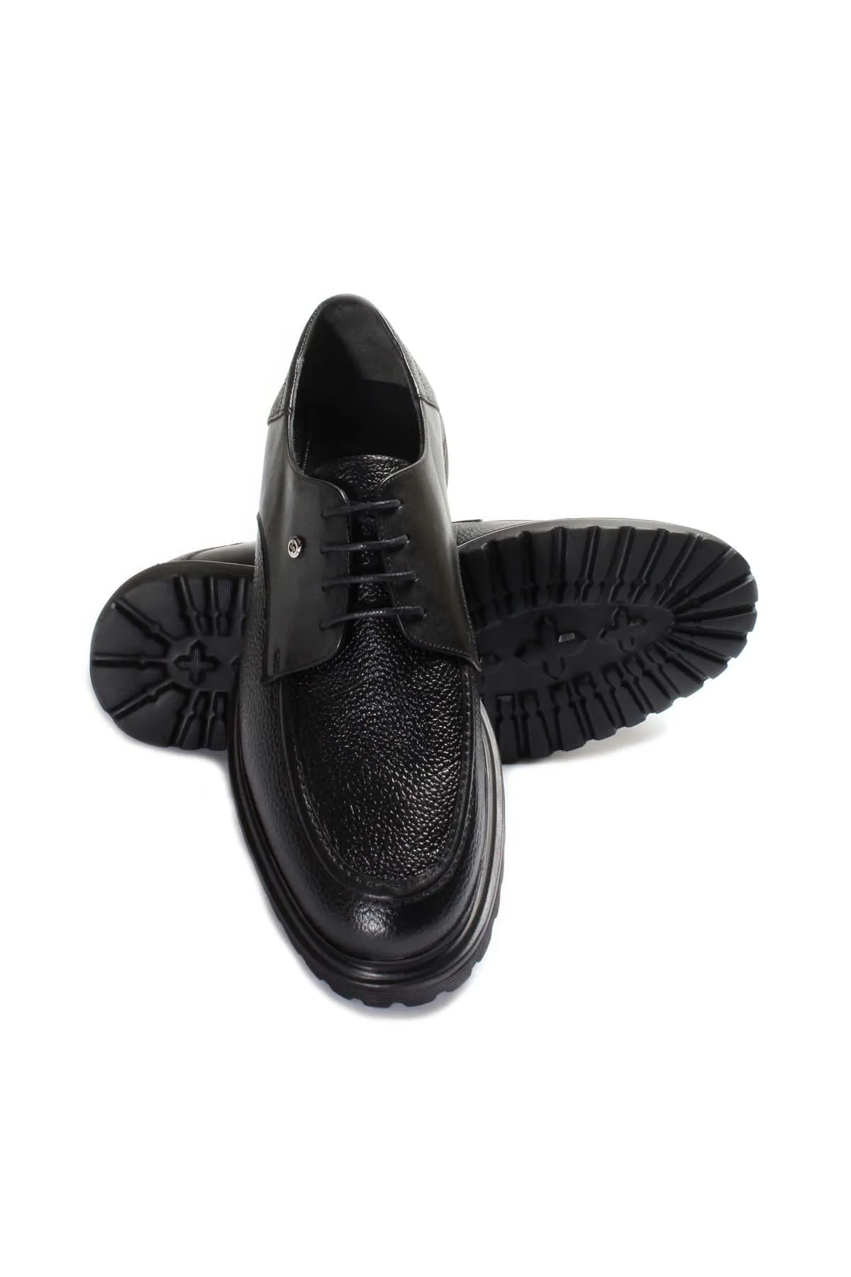 Black Textured Leather Derby Shoes Wessi sold by Wessi product image thumbnail 4