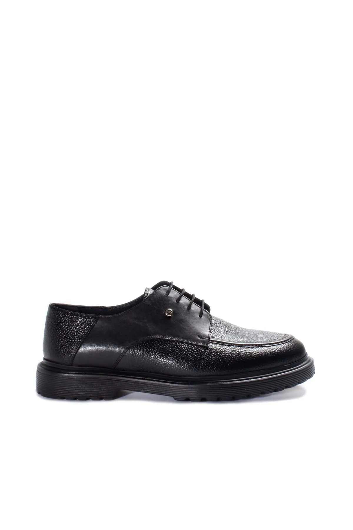 Black Textured Leather Derby Shoes Wessi sold by Wessi
