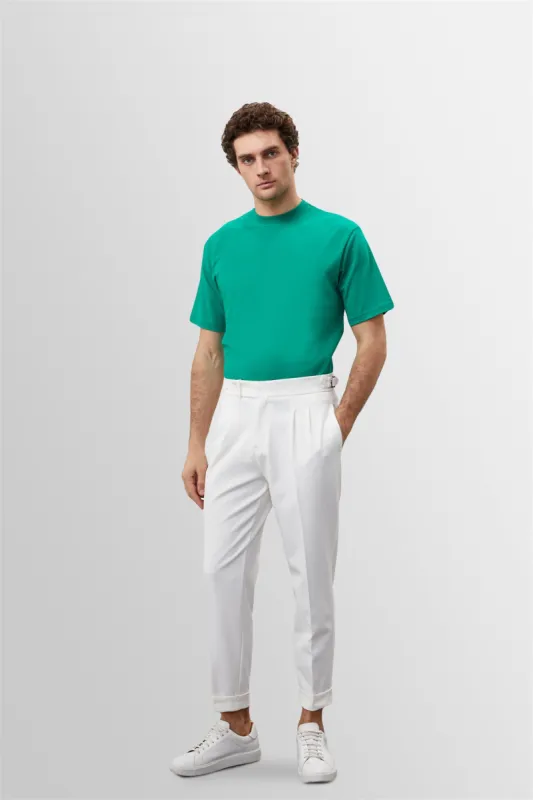 Men's Grass Green Crew Neck Basic T-Shirt - Wessi sold by Wessi