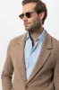 Men's Light Brown Textured Plain  Blazer - Wessi sold by Wessi