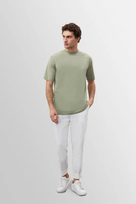Men's Light Khaki Crew Neck Basic T-Shirt - Wessi sold by Wessi
