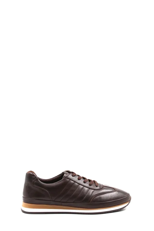 Men's Brown Leather Athletic Sneakers-Wessi sold by Wessi