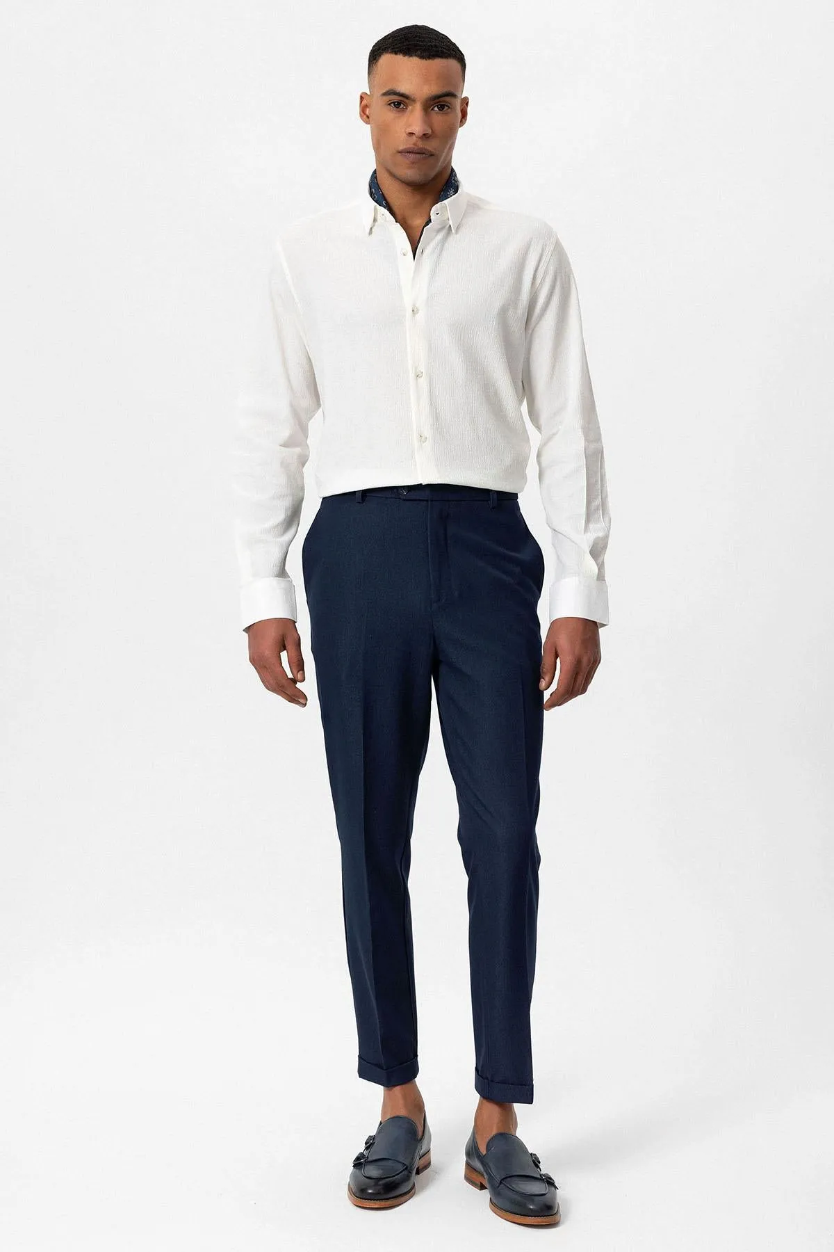 Men's White Textured Regular Fit Shirt - Wessi sold by Wessi product image thumbnail 2