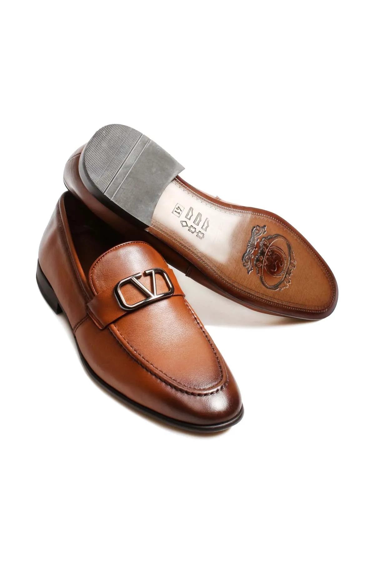 Brown Leather Slip-On Loafers-Wessi sold by Wessi product image thumbnail 4