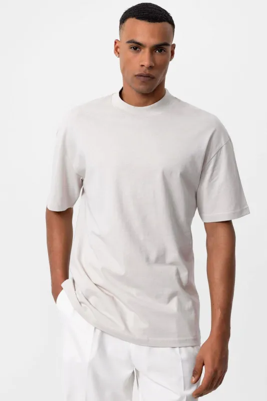 Men's Stone Relaxed Fit Basic T-Shirt - Wessi sold by Wessi