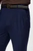 Men's Light Navy Blue High Waist Belted Trousers - Wessi sold by Wessi