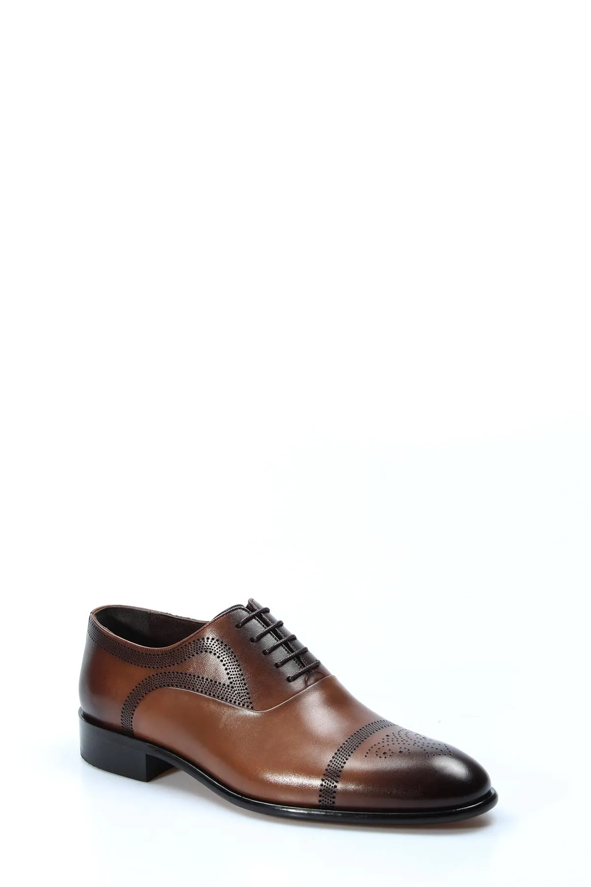Men's Classic Brown Leather Brogue Oxford Shoes with Perforated Detailing - Wessi sold by Wessi product image thumbnail 4