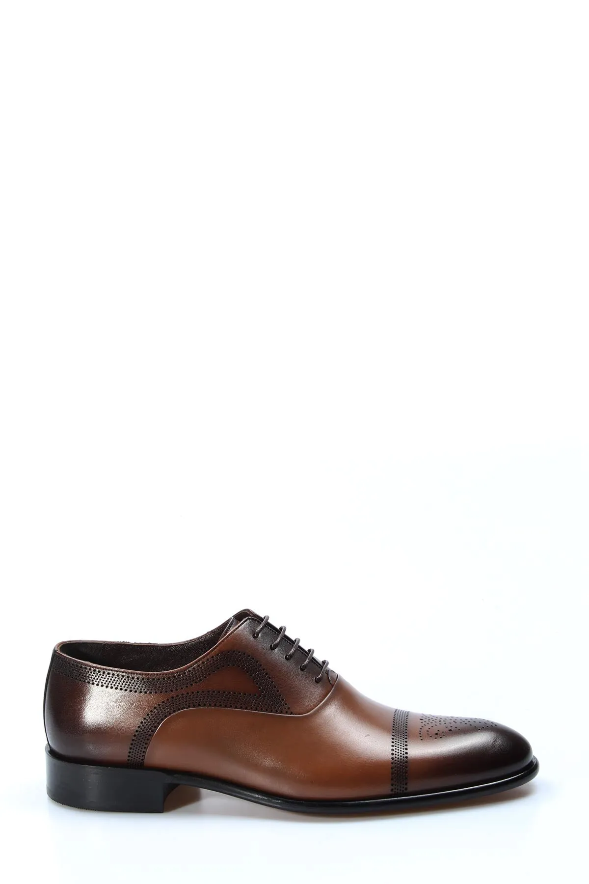 Men's Classic Brown Leather Brogue Oxford Shoes with Perforated Detailing - Wessi sold by Wessi product image thumbnail 2