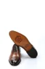 Men's Classic Brown Leather Brogue Oxford Shoes with Perforated Detailing - Wessi sold by Wessi