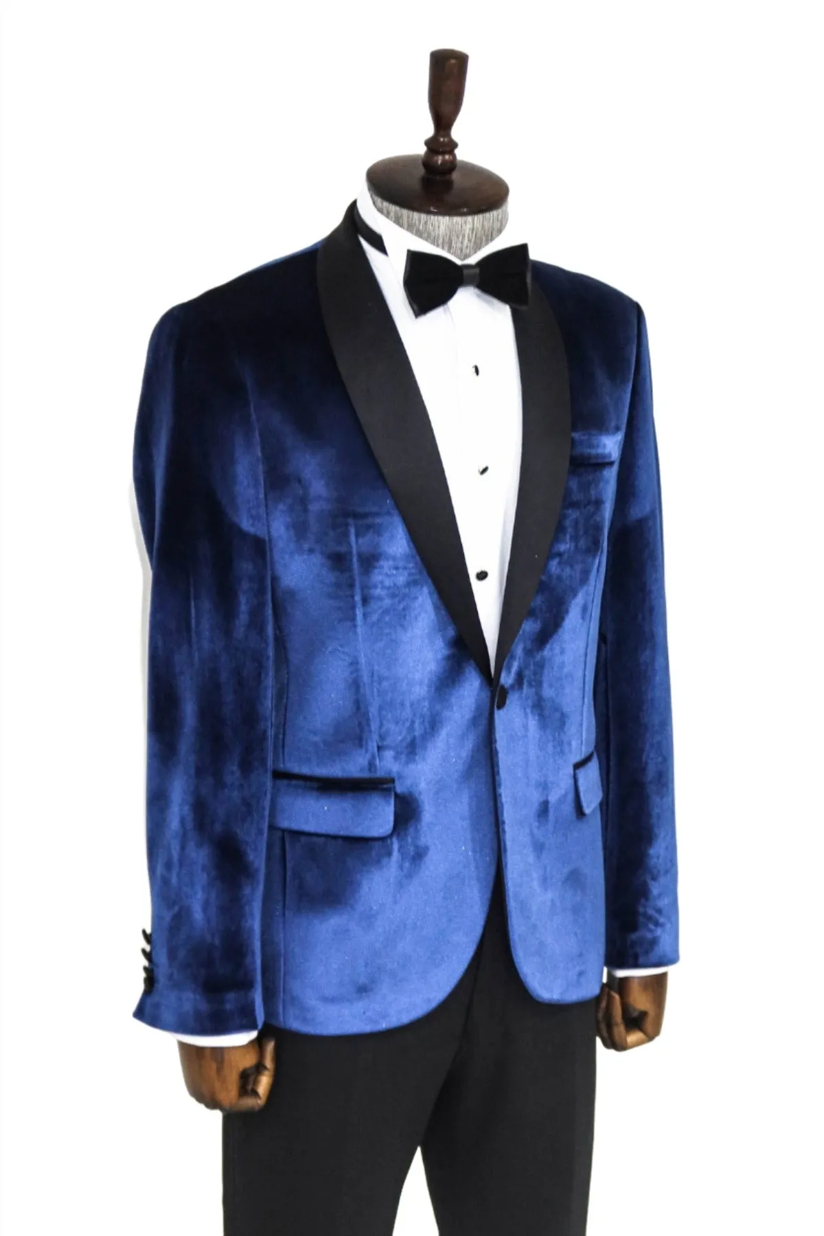Shawl Lapel Velvet Navy Blue Men Prom Party Blazer - Wessi sold by Wessi product image thumbnail 5