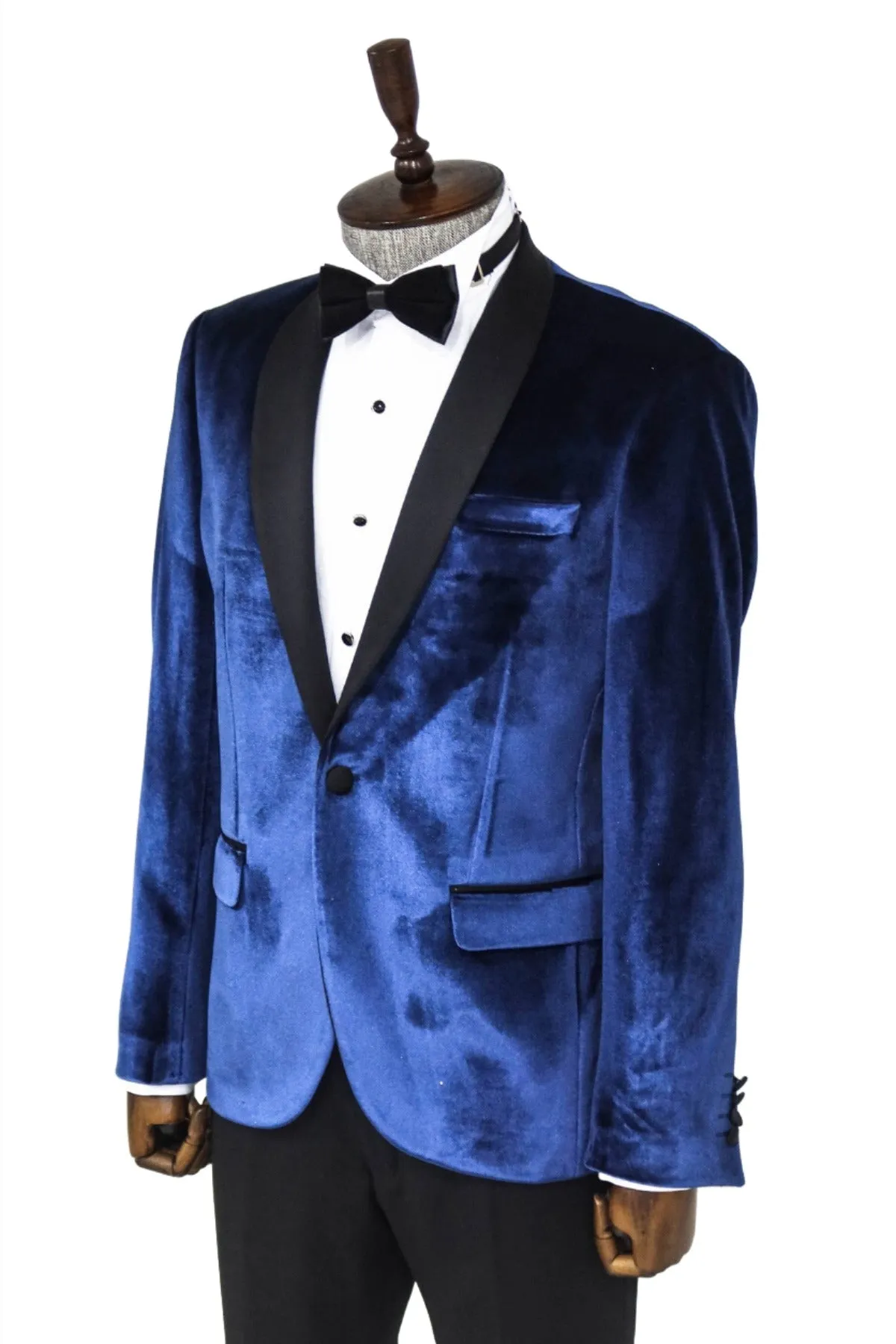 Shawl Lapel Velvet Navy Blue Men Prom Party Blazer - Wessi sold by Wessi product image thumbnail 4