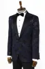 Floral Patterned Navy Blue Men Dinner Jacket - Wessi sold by Wessi