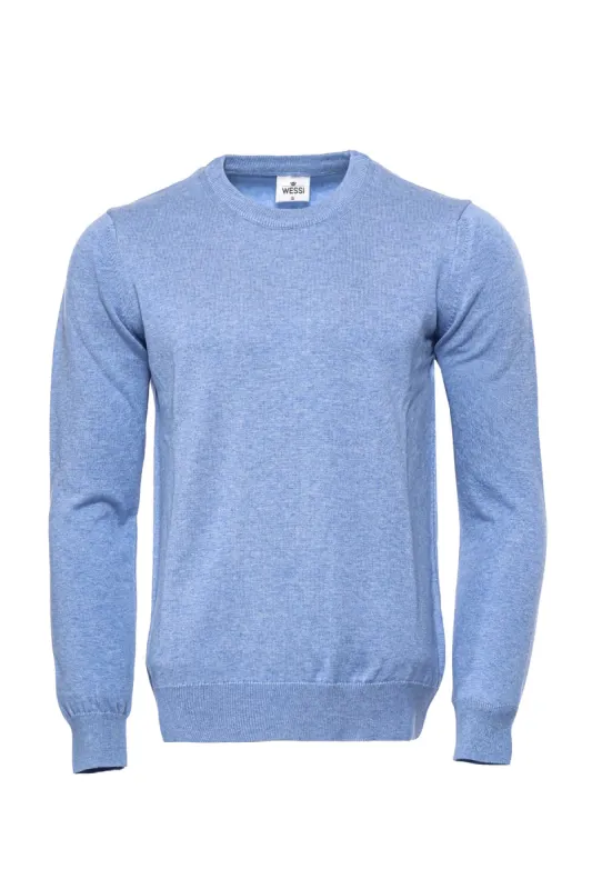 Blue Crew Neck Sweater - Wessi sold by Wessi