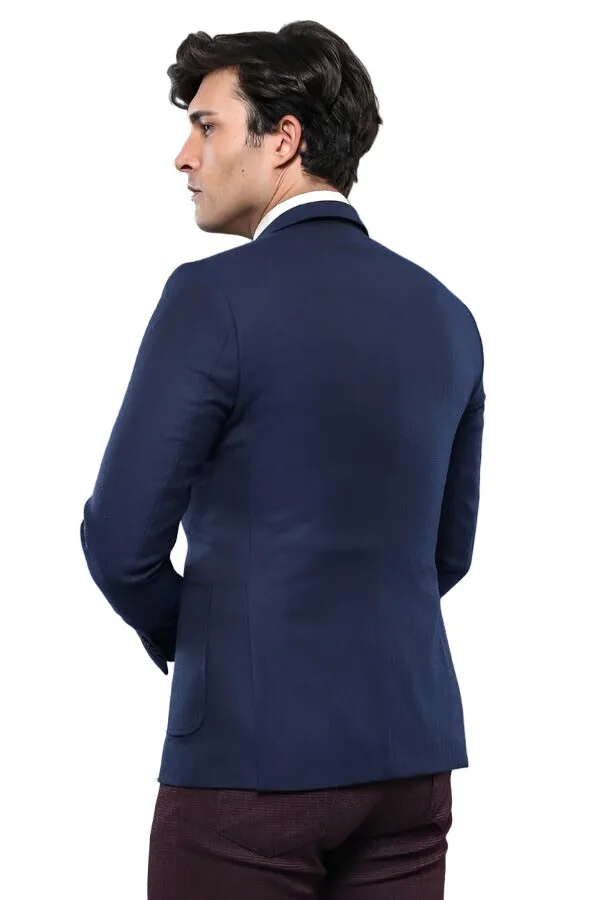 Modeled Slim Fit Navy Blue Jacket | Wessi sold by Wessi product image thumbnail 4