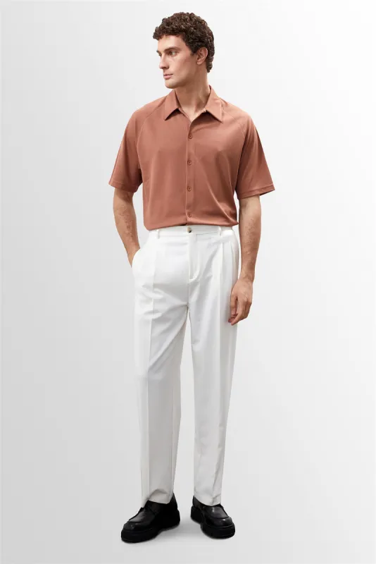 Men's Light Brown Oversize Short Sleeve  Shirt - Wessi sold by Wessi