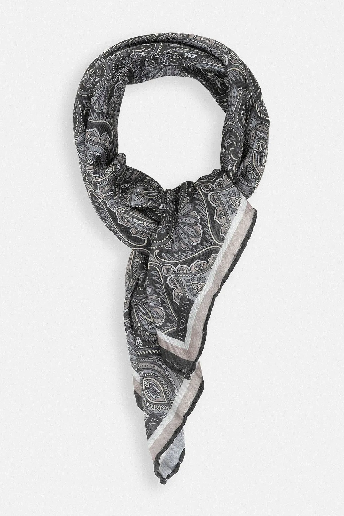 Men's Black Patterned Scarf - Wessi sold by Wessi product image thumbnail 2