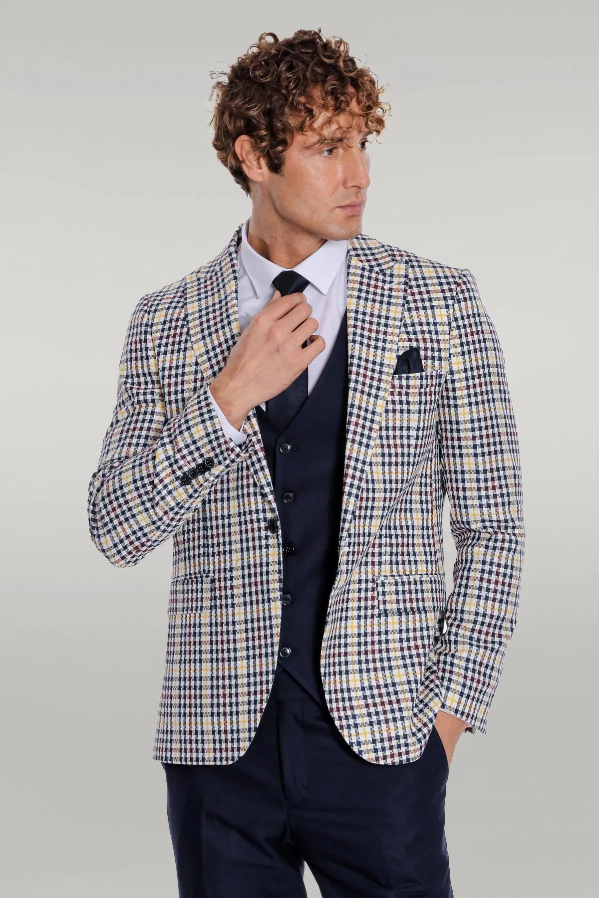 Plaid Navy Blue Men Suit - Wessi sold by Wessi