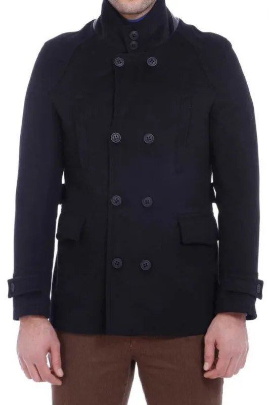 Standing Collar Cachet Short Black Men Coat - Wessi sold by Wessi