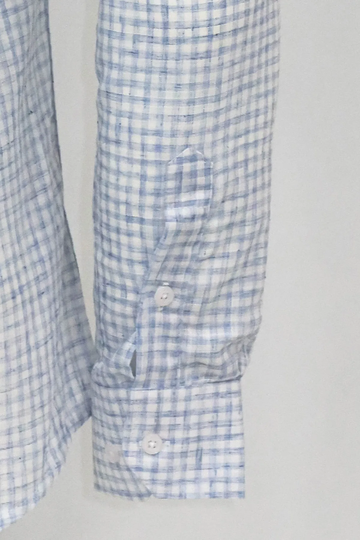 Plaid Slim Fit Sky Blue Men Shirt - Wessi sold by Wessi product image thumbnail 2