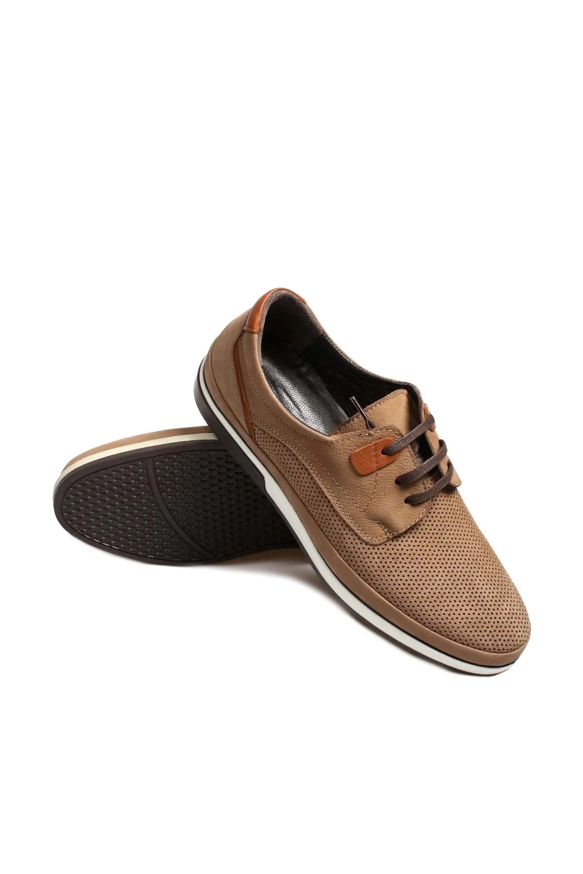 Tan Perforated Suede Casual Shoes Wessi sold by Wessi product image thumbnail 5