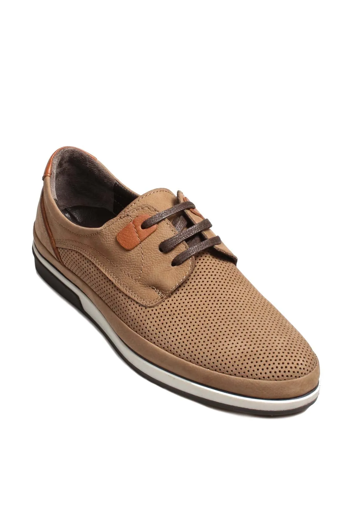 Tan Perforated Suede Casual Shoes Wessi sold by Wessi product image thumbnail 3