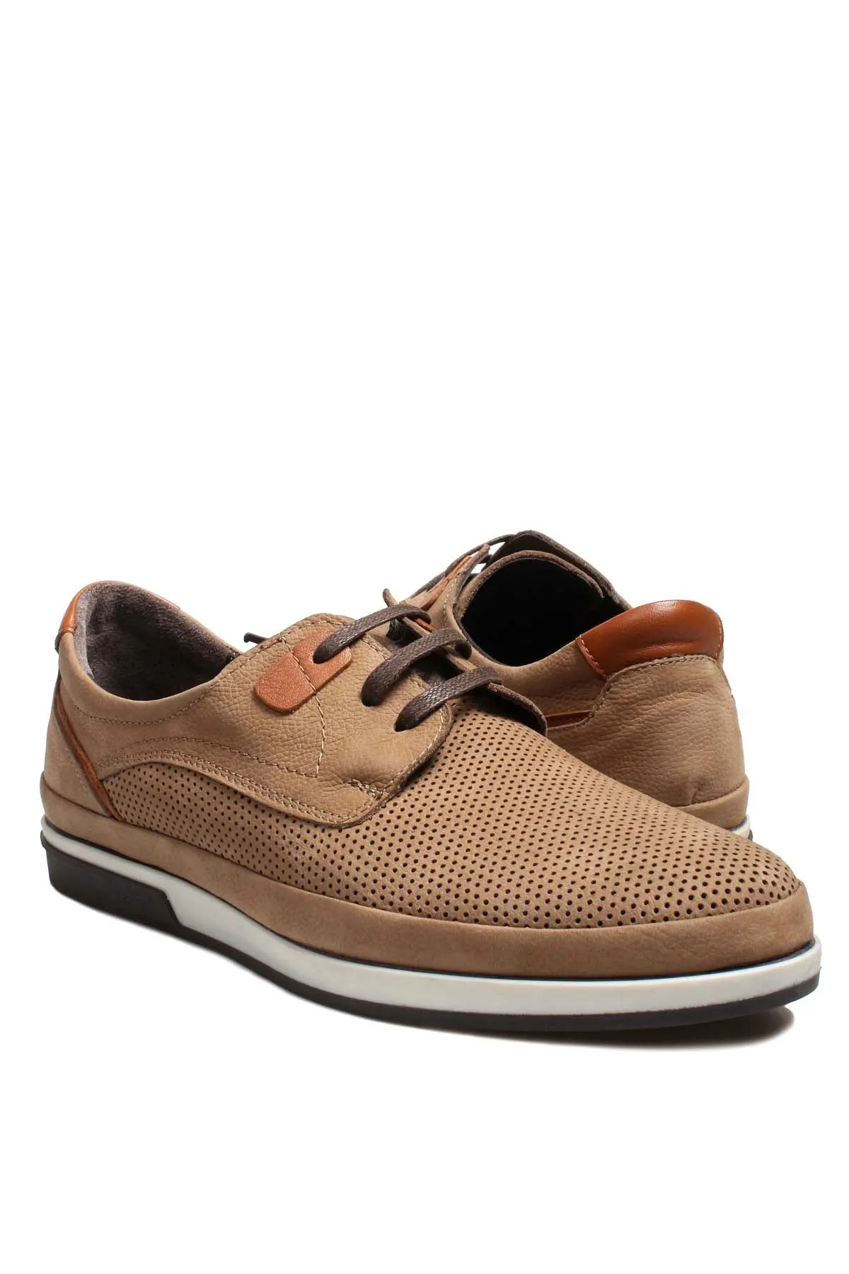 Tan Perforated Suede Casual Shoes Wessi sold by Wessi product image thumbnail 4