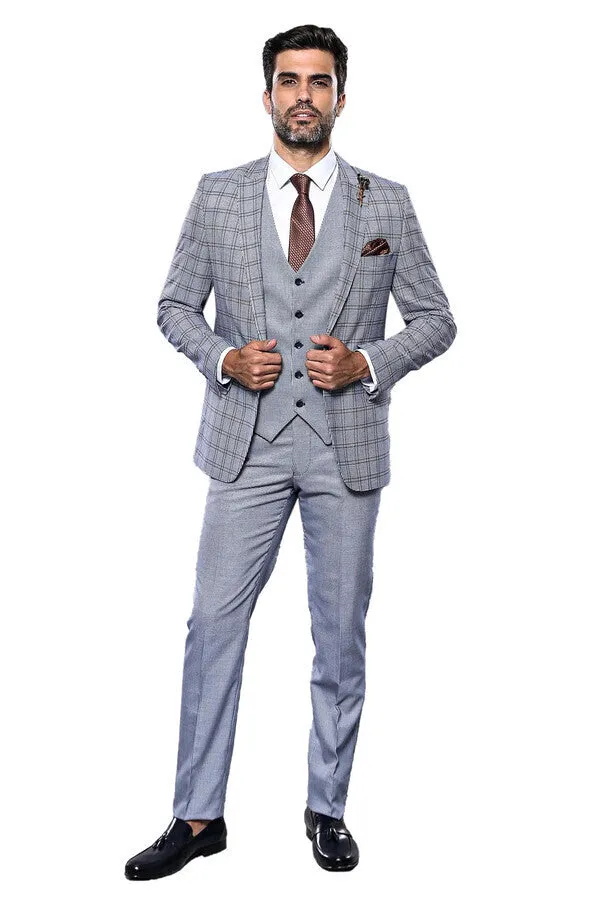 Plain Blue Vested Men's Suit | Wessi sold by Wessi product image thumbnail 2