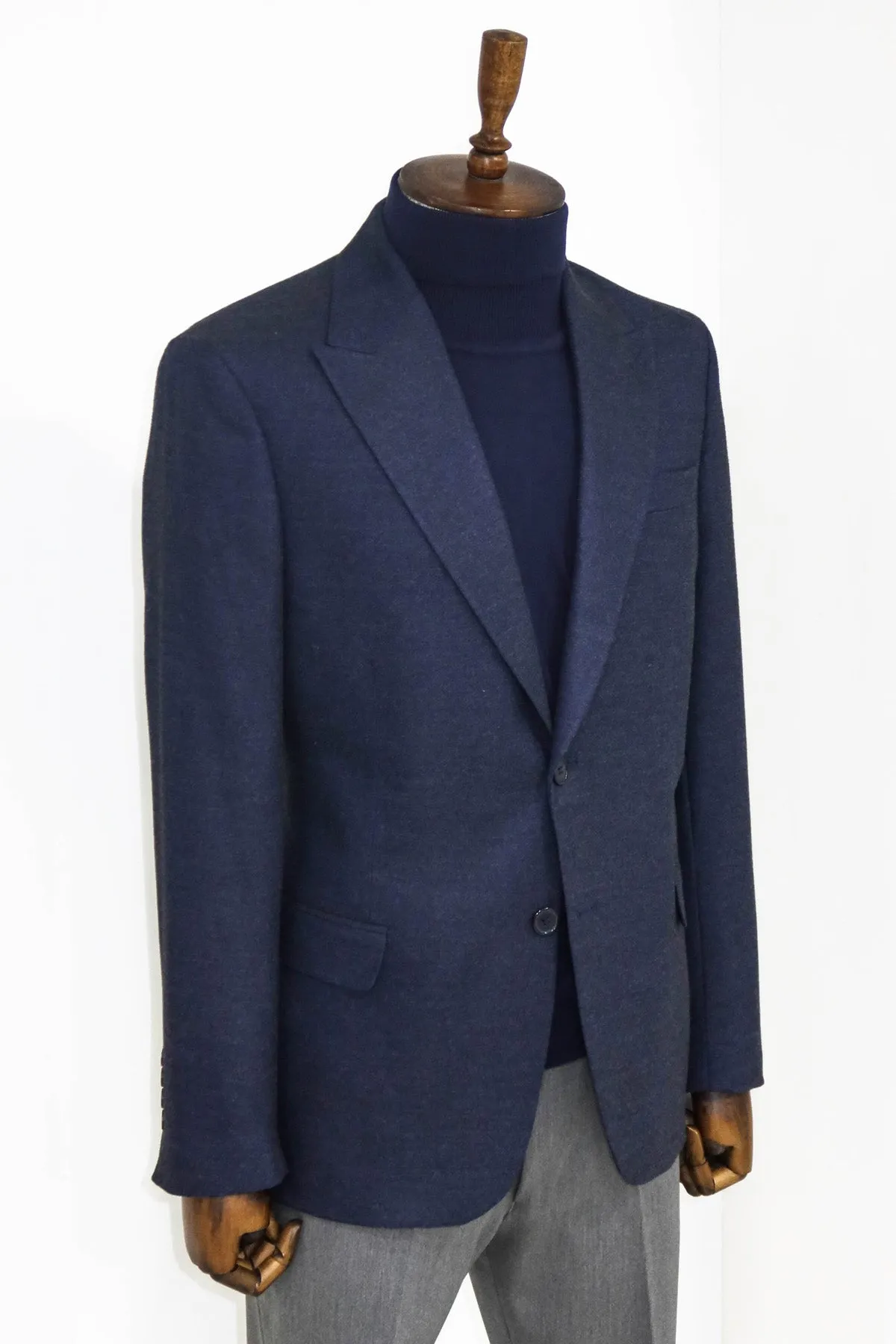 Plain Slim Fit Sport Navy Blue Men Blazer - Wessi sold by Wessi product image thumbnail 4