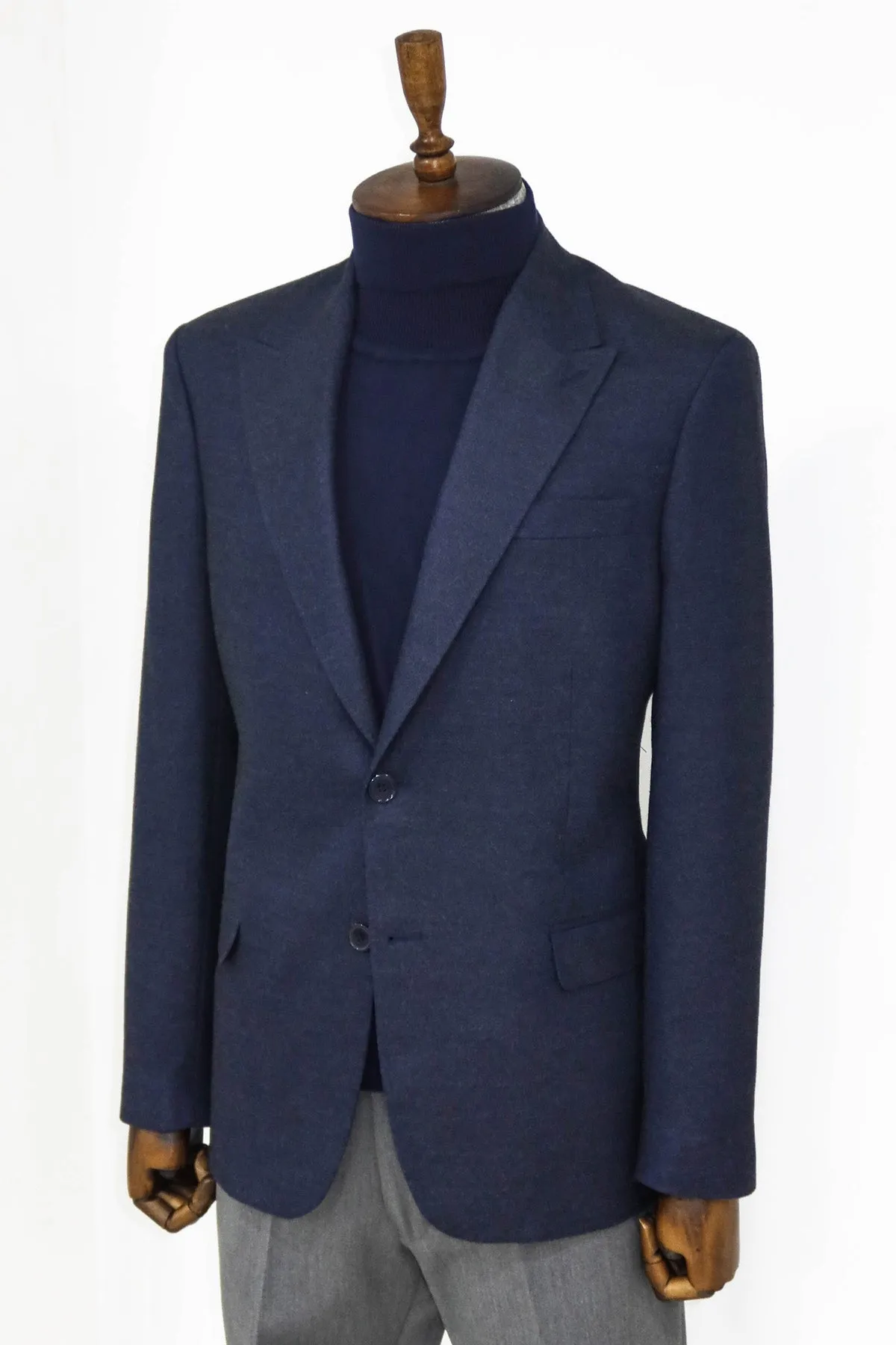 Plain Slim Fit Sport Navy Blue Men Blazer - Wessi sold by Wessi product image thumbnail 3