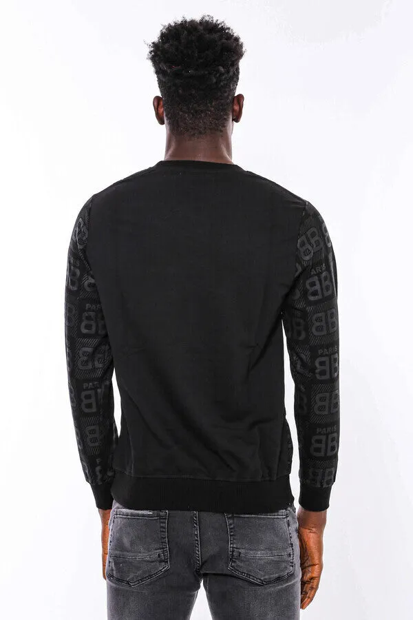 Black Printed Slim Fit Sweatshirt - Wessi sold by Wessi product image thumbnail 3