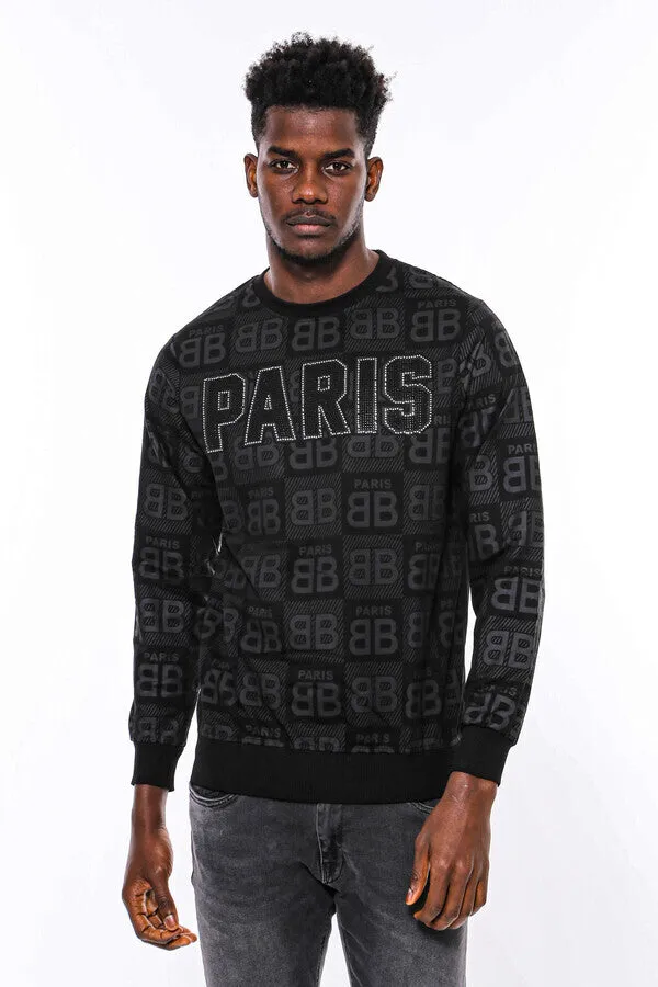 Black Printed Slim Fit Sweatshirt - Wessi sold by Wessi product image thumbnail 4