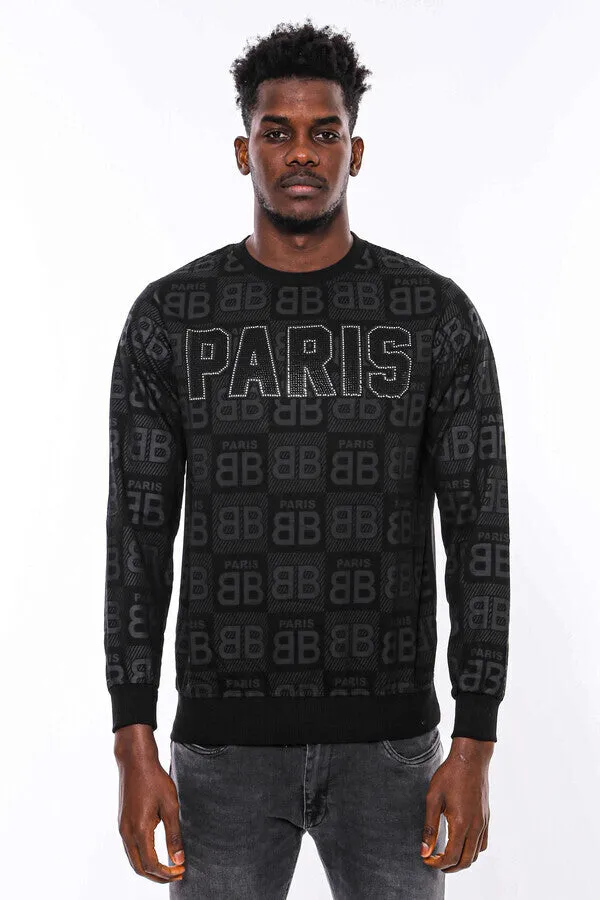 Black Printed Slim Fit Sweatshirt - Wessi sold by Wessi product image thumbnail 2