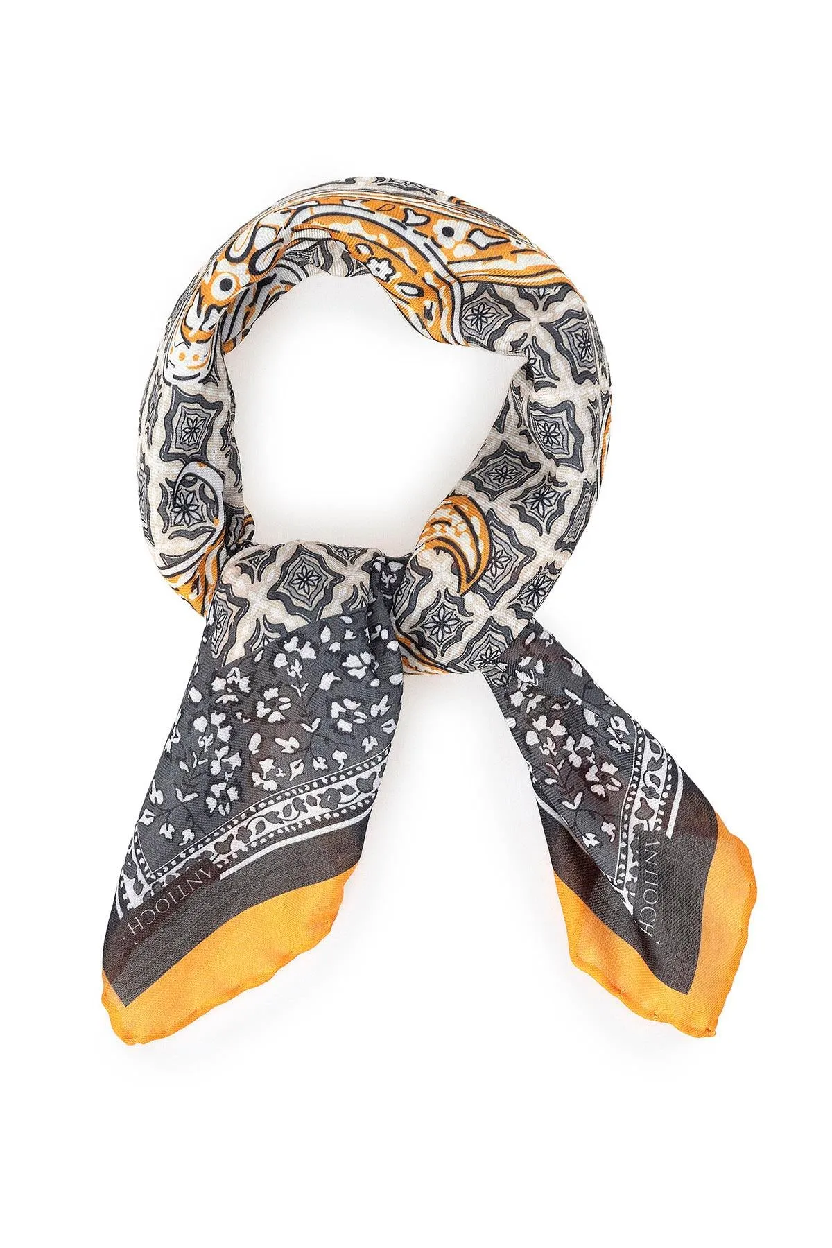 Men's Orange Ethnic Patterned Scarf - Wessi sold by Wessi product image thumbnail 3