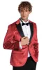 Sparkle Slim Fit Velvet Red Men Singer Tuxedo Blazer - Wessi sold by Wessi