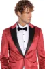 Sparkle Slim Fit Velvet Red Men Singer Tuxedo Blazer - Wessi sold by Wessi