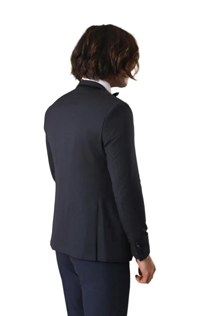 Dot Patterned Vested Dark Blue Wedding Suit | Wessi - Wessi sold by Wessi product image thumbnail 3