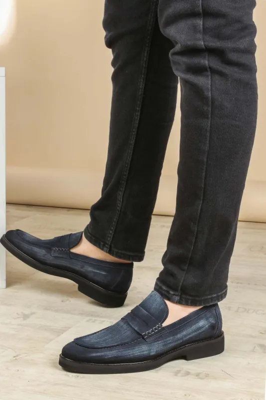 Denim Style Navy Loafers-Wessi sold by Wessi