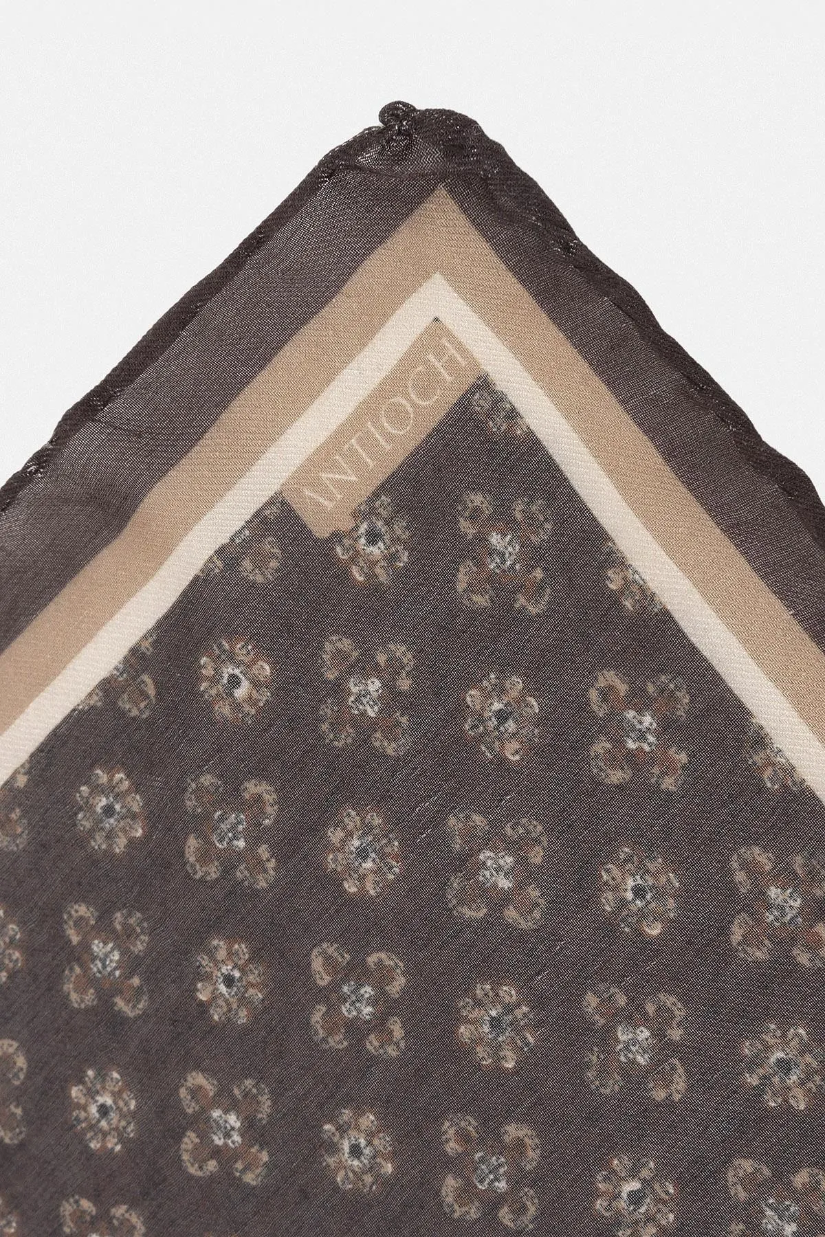 Men's Brown Floral Patterned Scarf - Wessi sold by Wessi product image thumbnail 3