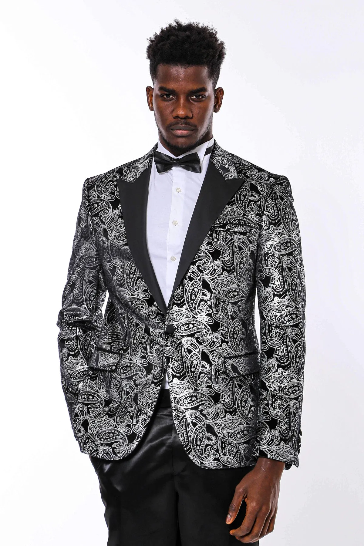 Gold Patterned Over Grey Men Party Blazer - Wessi sold by Wessi product image thumbnail 5