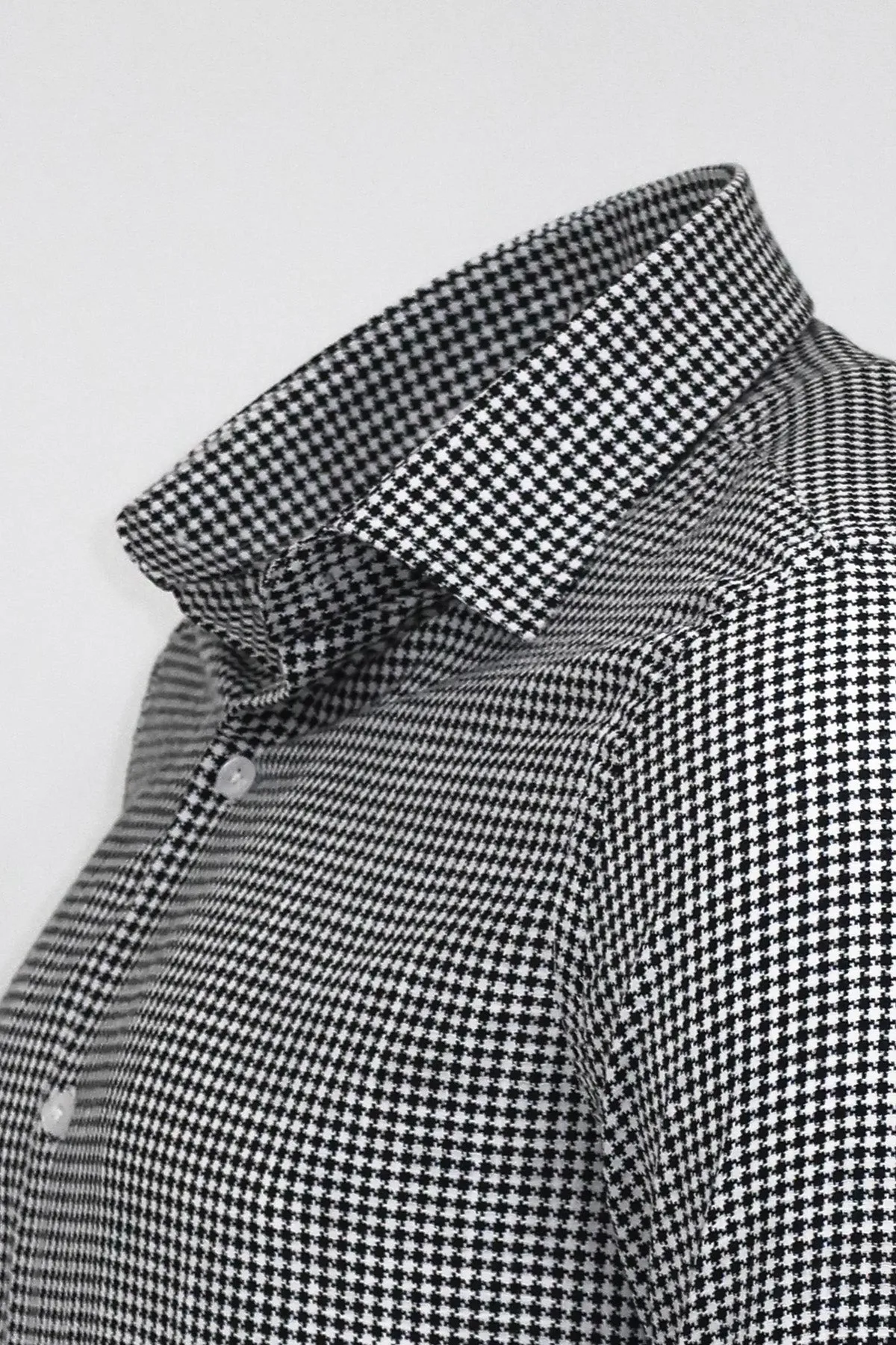 Houndstooth Pattern Black Men Shirt - Wessi sold by Wessi product image thumbnail 2