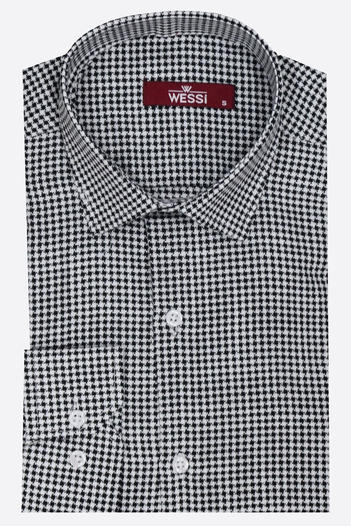 Houndstooth Pattern Black Men Shirt - Wessi sold by Wessi product image thumbnail 5