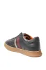 Men's Black Leather Sneakers with Color Stripe and Gum Sole - Wessi sold by Wessi