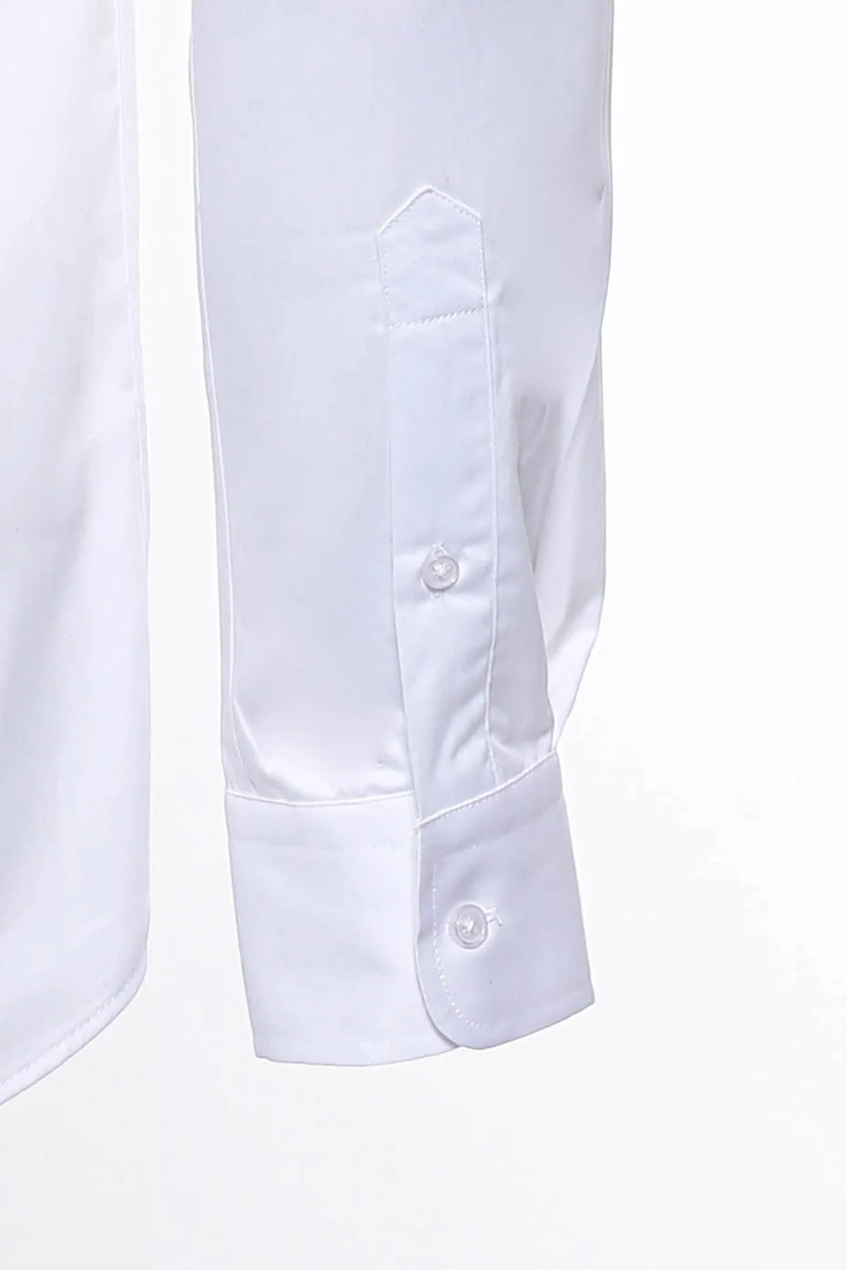 Cotton Satin Plain Slim Fit White Men Shirt - Wessi sold by Wessi product image thumbnail 5