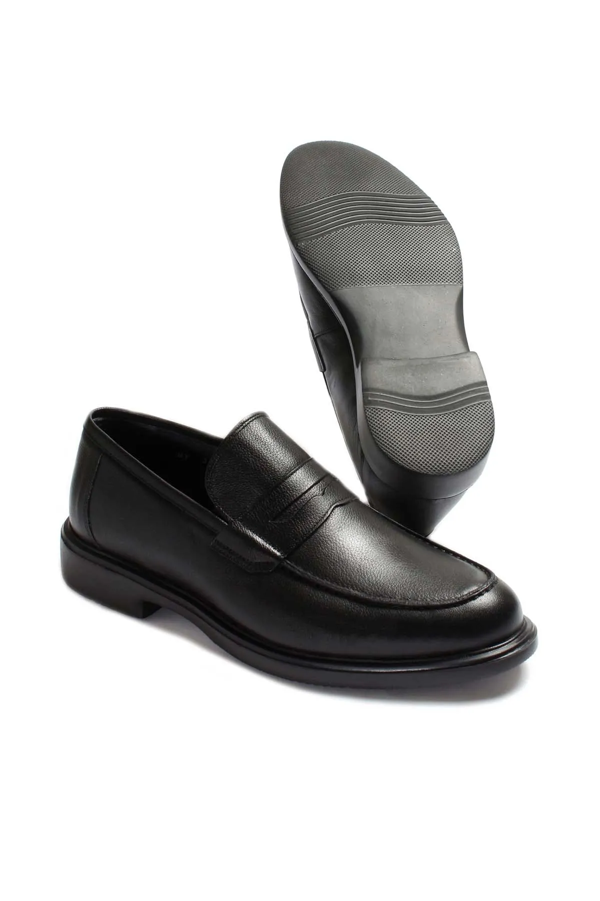 Men's Black Leather Penny Loafers-Wessi sold by Wessi product image thumbnail 4
